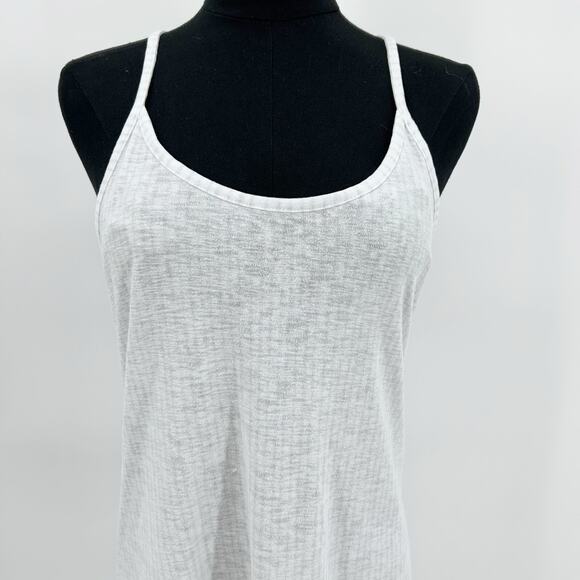 Athleta Tank White Gray Stripe Adjustable Tank Lightweight Activewear Womens  S - Picture 4 of 11